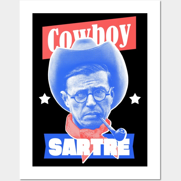 Cowboy Carter (Sartre) - Funny Philosophy MEME Jean-Paul Sartre Wall Art by anycolordesigns